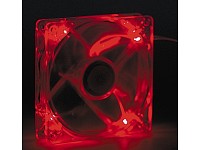 Mod-it Gehäuselüfter 120x120x25mm, 4 Rote LED, transparent