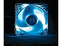 Mod-it Gehäuselüfter 80x80x25mm, 4 blaue LED, transparent
