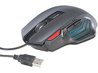 Mod-it Optische Gaming-Maus GA-824, 2.400 dpi, 6 Tasten, blaues Licht; Funk-Trackball-Mäuse 
